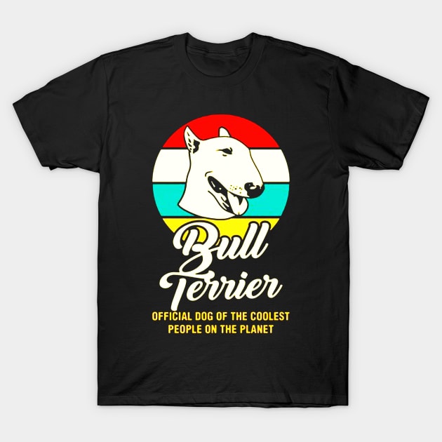 Funny Bull Terrier Dog Vintage Retro T-Shirt by fadetsunset